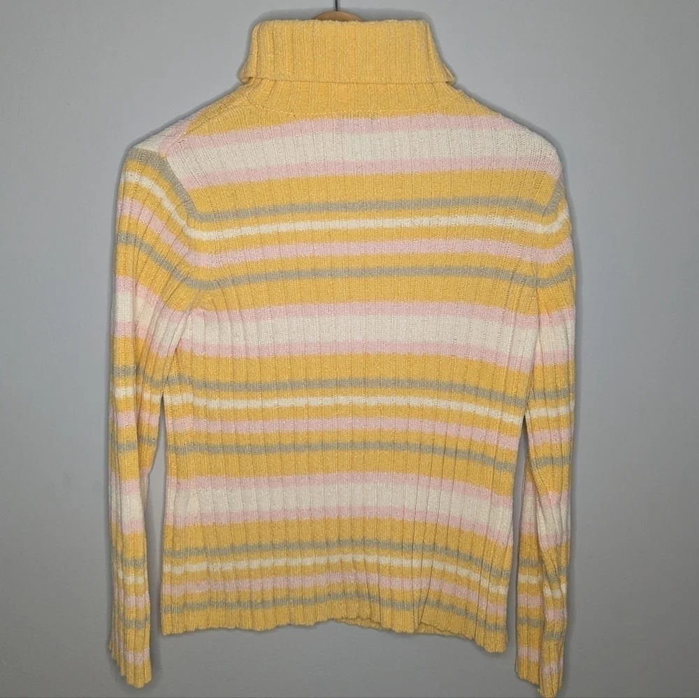 Y2K Classic Elements Striped Turtleneck Easter Sweater womans medium (10/12)